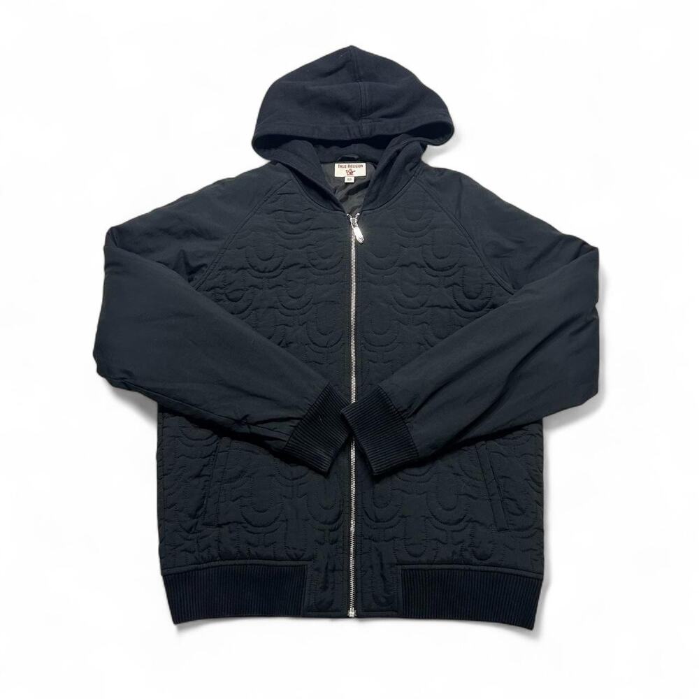 True religion black horseshoe quilted